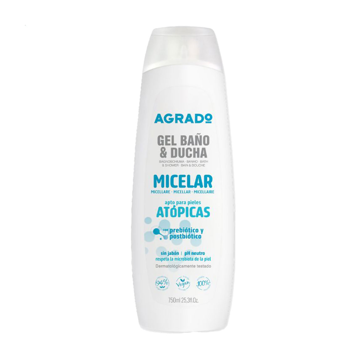 Міцелярний гель для ванни та душу Agrado Bath &amp; Shower Gel Micellar Gel, 750 мл